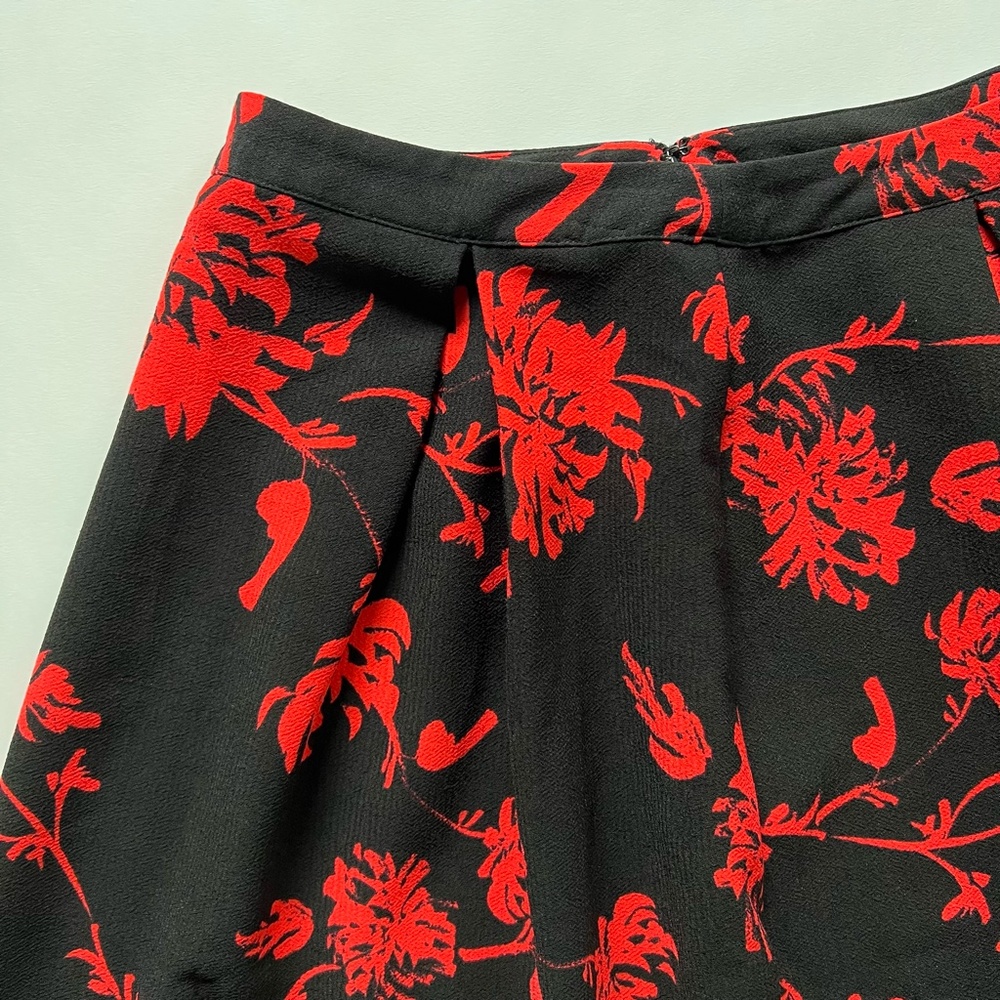Who What Wear Women Red and Black Flared Skirt Size 10 - Picture 4 of 8